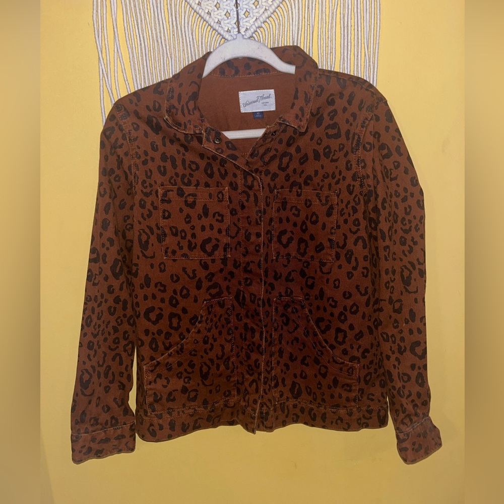 Universal Thread Leopard Print Cotton Casual Hippie Button Down Jacket‎ Size XS